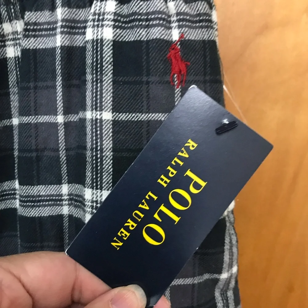 Polo Ralph Lauren Men’s black/ white/ grey plaid Pajama bottom - sz XL - NWT